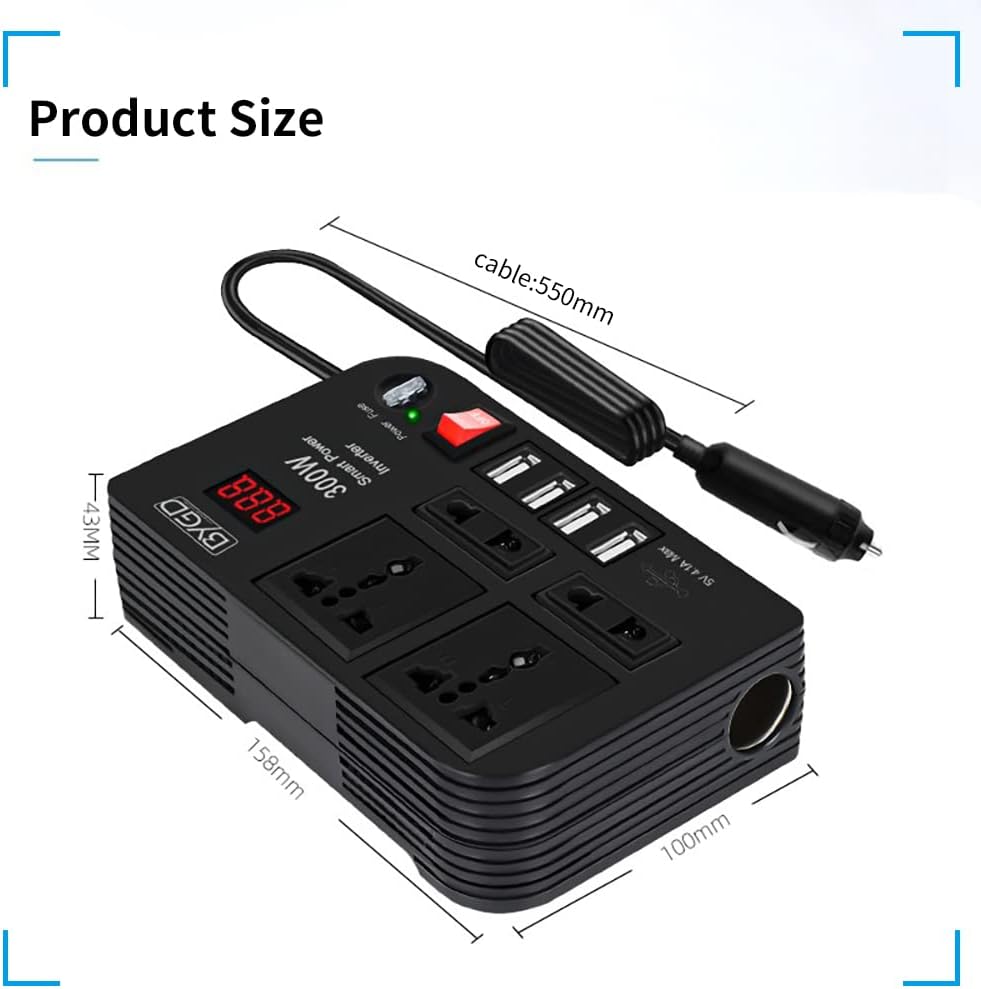 Car Power Inverter, DC 12V to 220V AC Converter