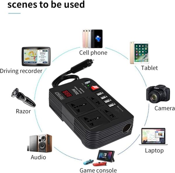Car Power Inverter, DC 12V to 220V AC Converter
