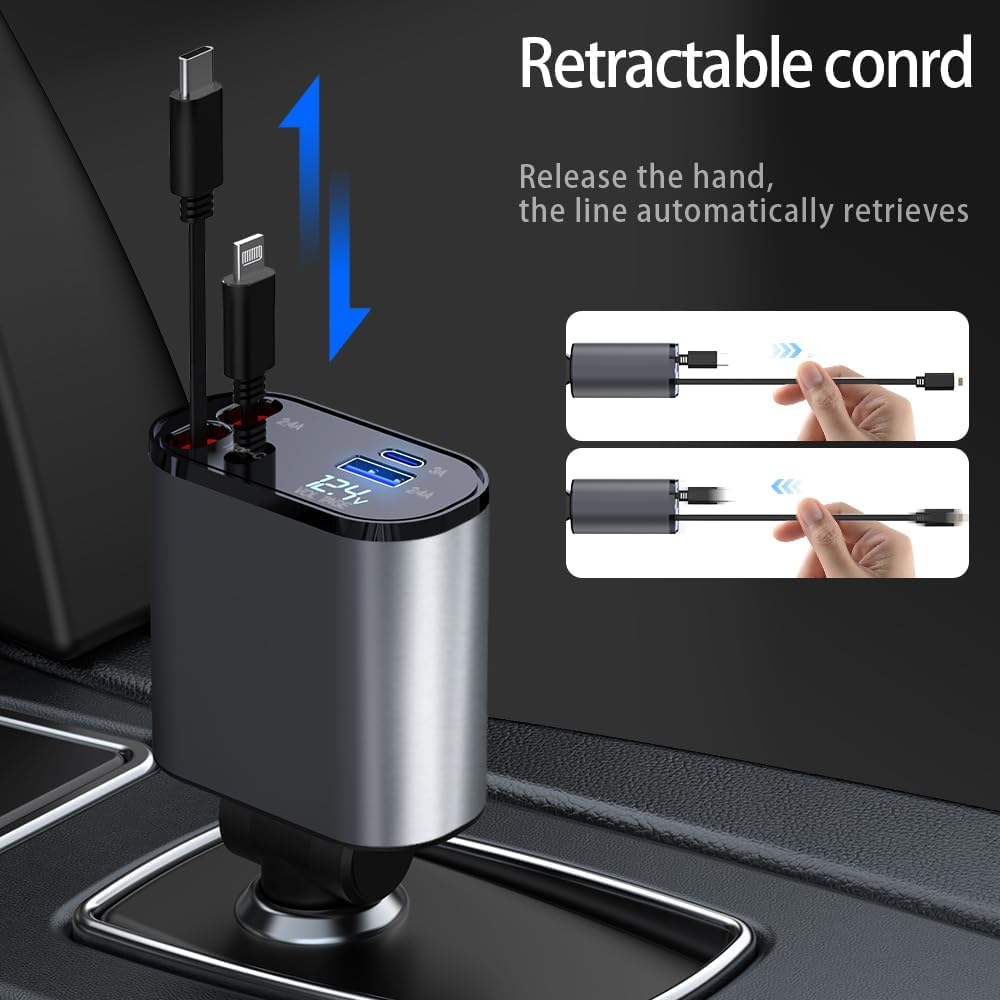 4 in 1 Fast Car Phone Charger 60W