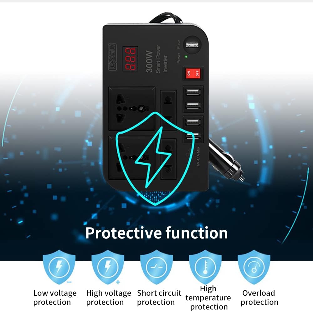 Car Power Inverter, DC 12V to 220V AC Converter