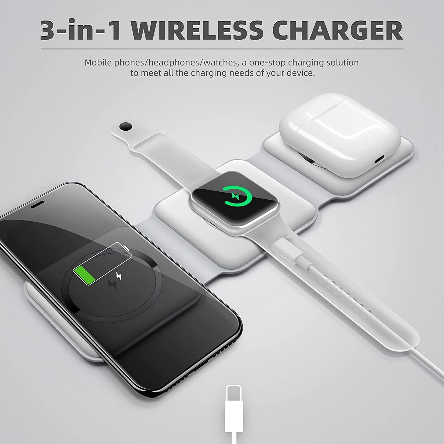 3 in 1 Wireless Charger Magnetic Foldable Charging