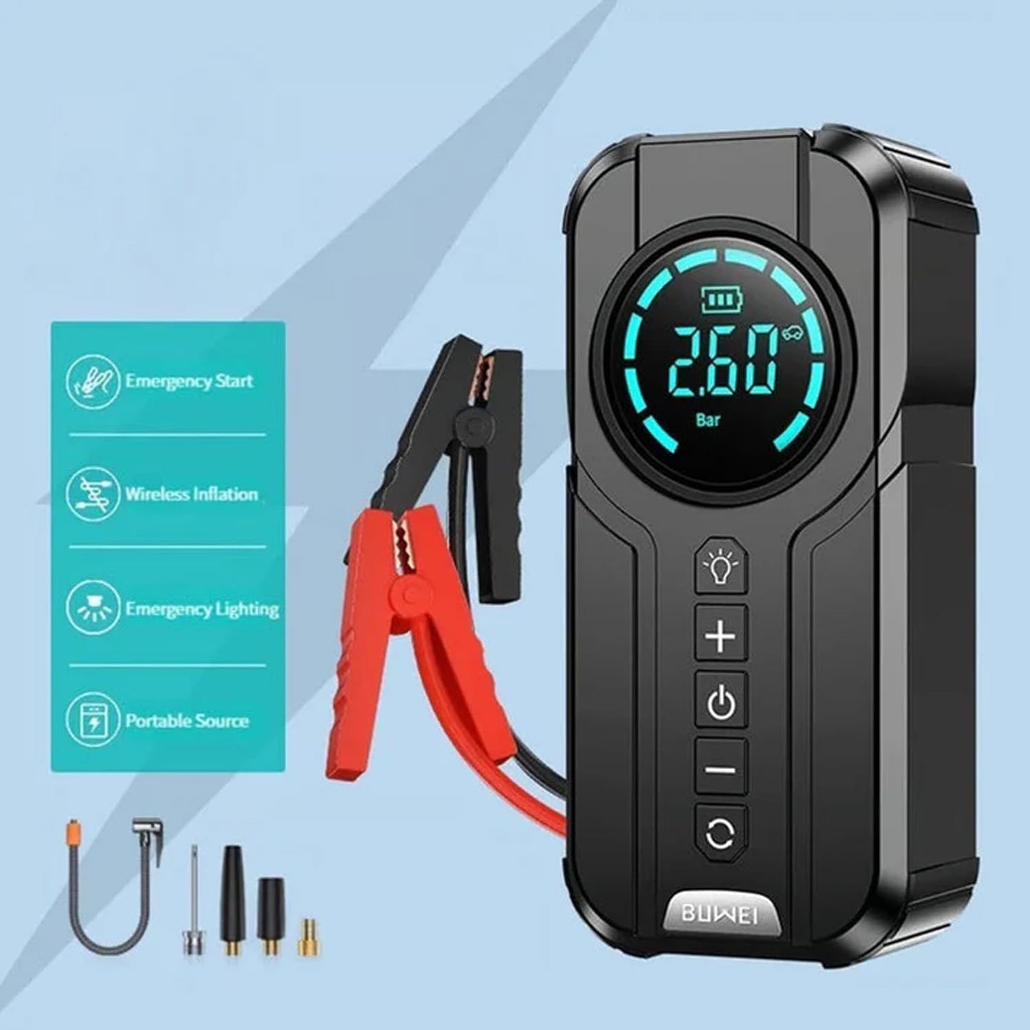 Portable Car Jumper Starter with Air Compressor