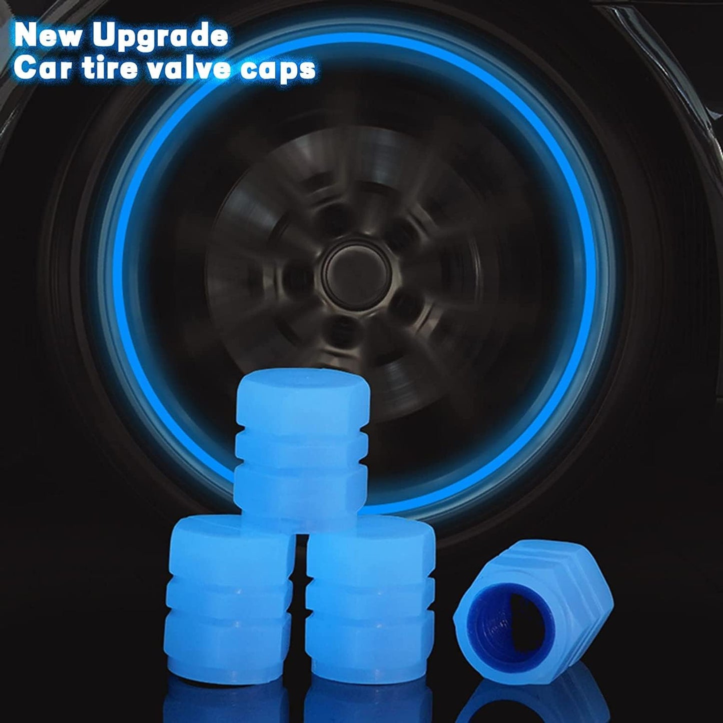 Glow in The Dark Durable Tire Pressure Caps for Cars