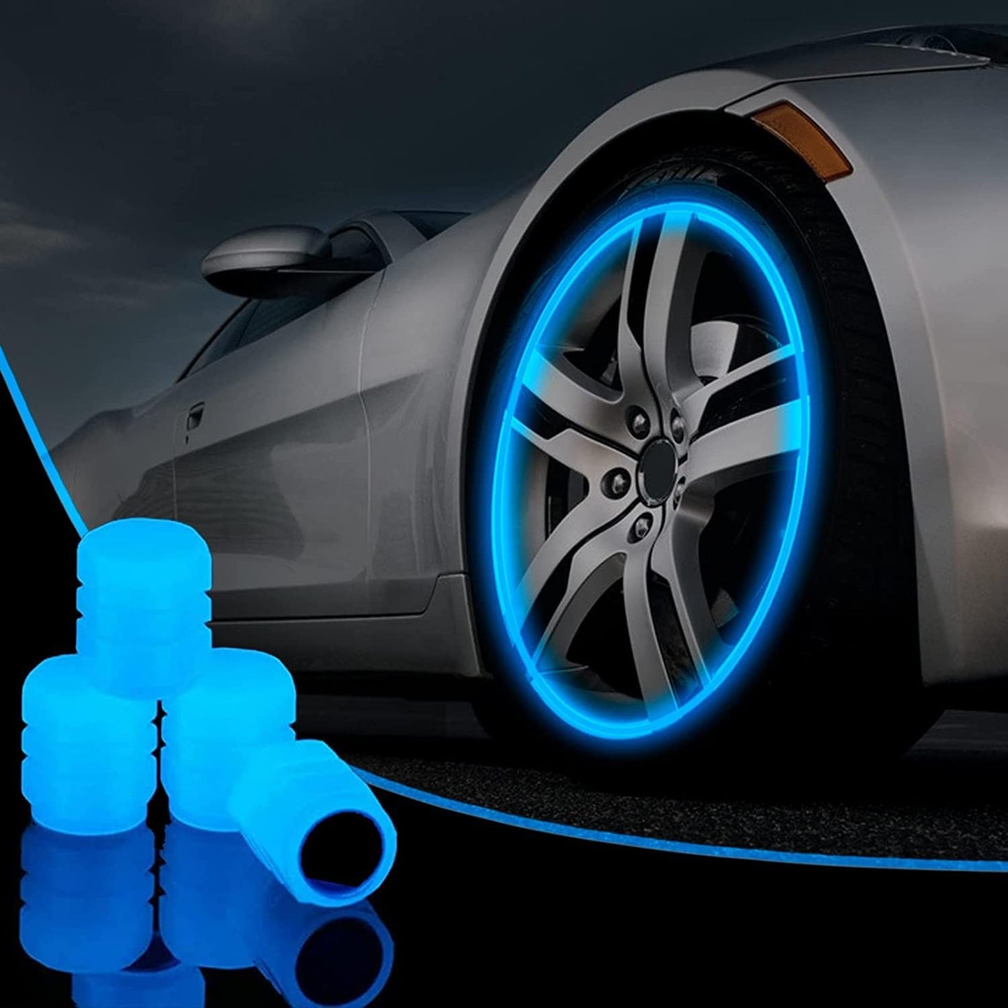 Glow in The Dark Durable Tire Pressure Caps for Cars