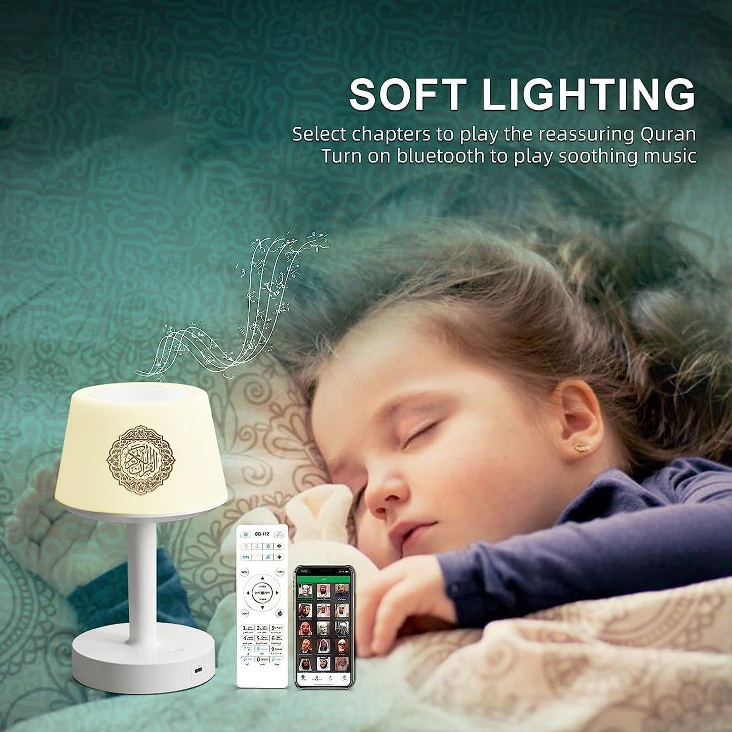 Table Lamp Quran speaker with Digital APP & Remote