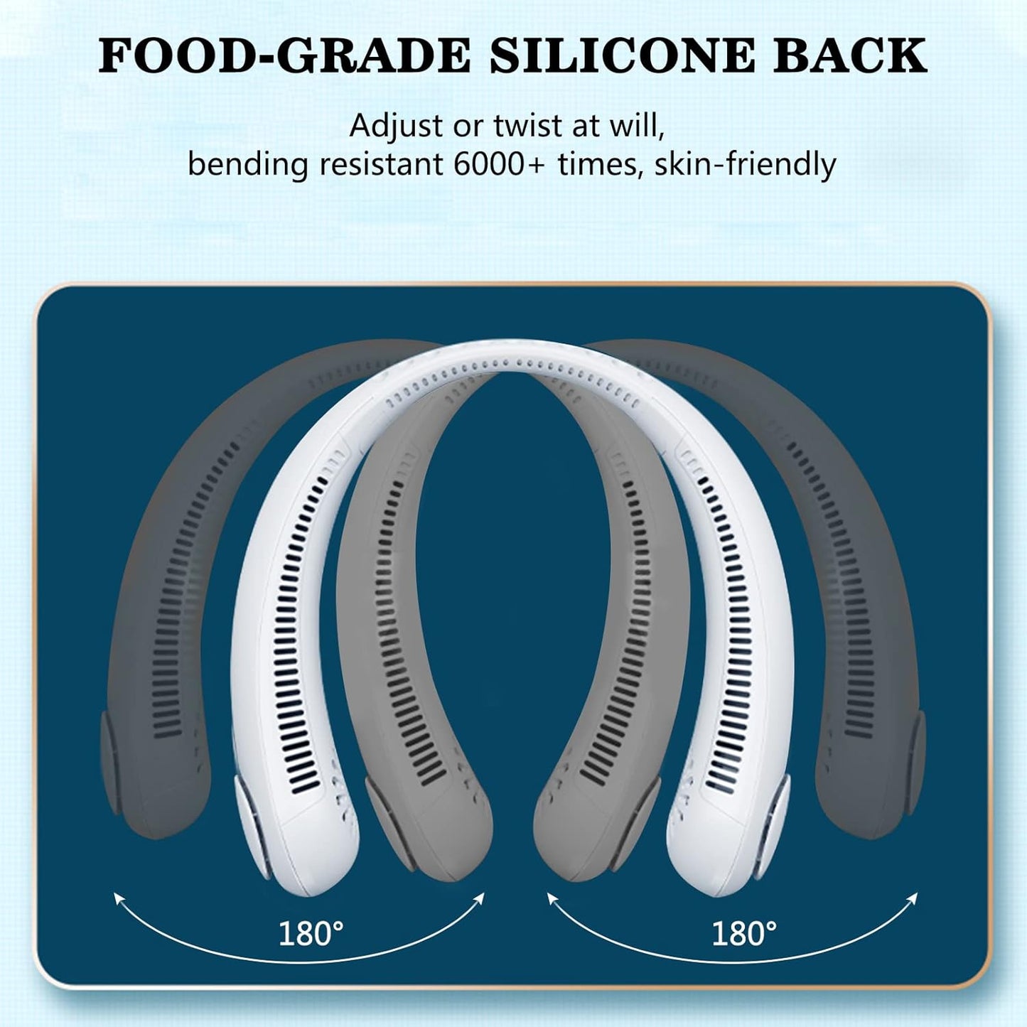 Portable Neck Fan, Bladeless Hands Free Mini USB Hanging Fan Rechargeable