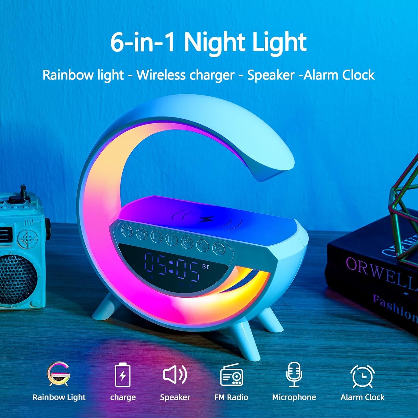 Wireless Charging G Speakers Desk Lamp for Bedroom