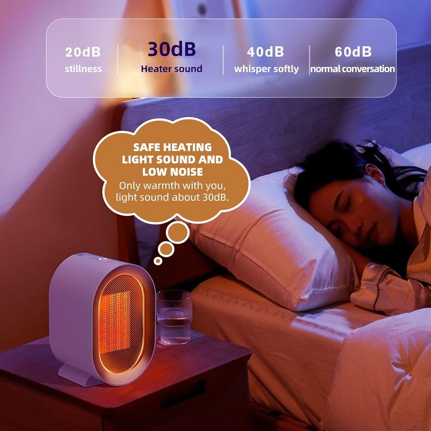 Portable Ceramic Heater, Fast Heating Electric Fan Heater