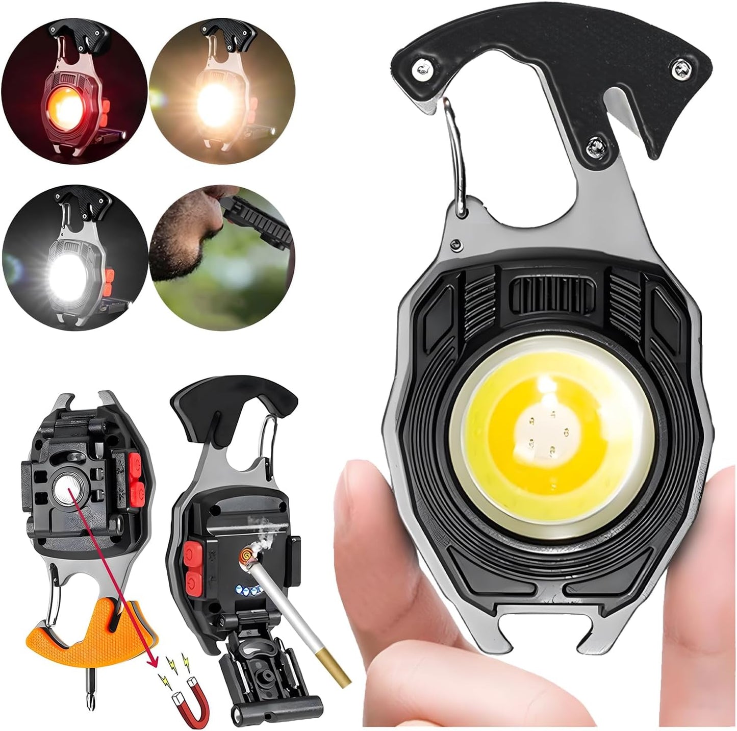 Multifunction Keychain Flashlight, LED Small Flashlight, Cob Small Flashlights,Small Keychain Work Light