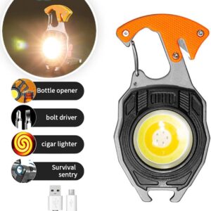 Multifunction Keychain Flashlight, LED Small Flashlight, Cob Small Flashlights,Small Keychain Work Light