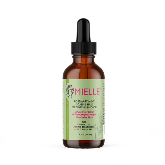 Mielle Organics MIELLE – ROSEMARY MINT, SCALP & HAIR OIL, INFUSED W/BIOTIN & ENCOURGES GROWTH, For daily use, SCALP TREATMENT, SPLIT END CARE & SCALP &STRENGTHENING OIL – Package may vary