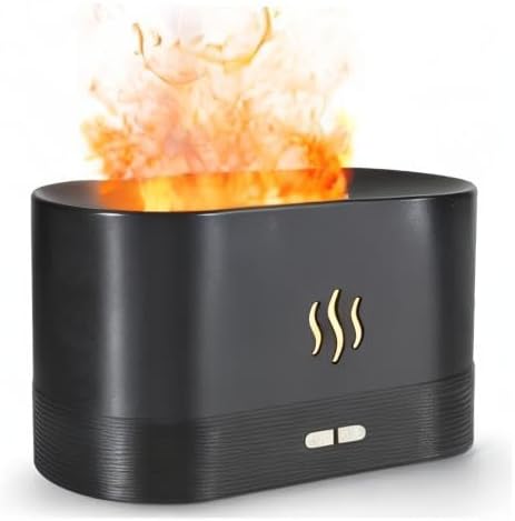 Depulat Flame Air Diffuser,Humidifier,Portable-Noiseless Aroma Diffuser for Home,Office or Yoga Essential Oil Diffuser with No-Water Auto-Off Protection