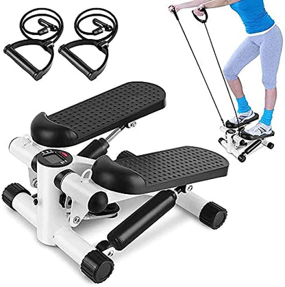 Portable Fitness Mini Step Machine with Resistance Bands and Monitor