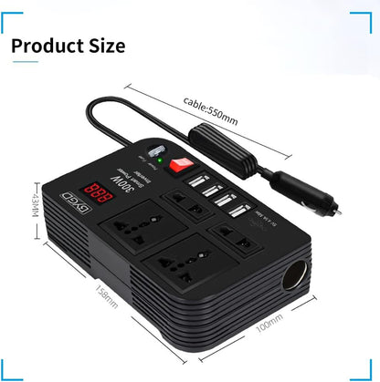 Car Power Inverter, DC 12V to 220V AC Converter