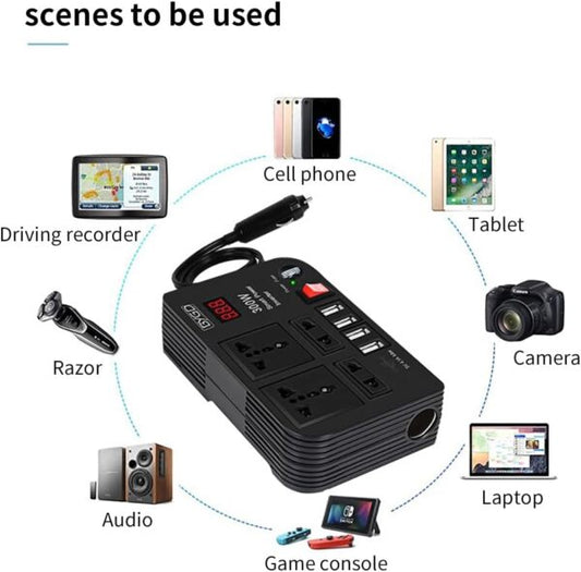 Car Power Inverter, DC 12V to 220V AC Converter