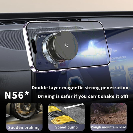 Magnetic Suction Phone Holder, 360° Rotating Mobile Phone Stand for Car, Office, Gym, Kitchen, and Flat Surfaces