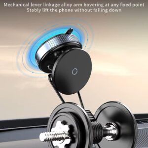 Magnetic Suction Phone Holder, 360° Rotating Mobile Phone Stand for Car, Office, Gym, Kitchen, and Flat Surfaces