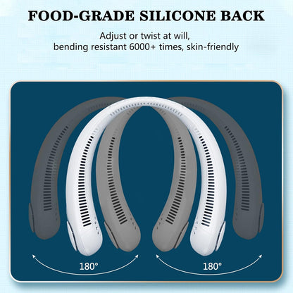 Portable Neck Fan, Bladeless Hands Free Mini USB Hanging Fan Rechargeable