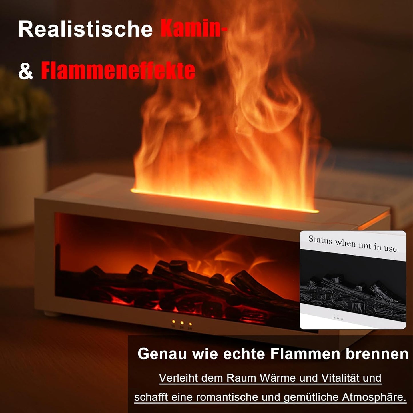 Aroma Diffuser with LED Fireplace