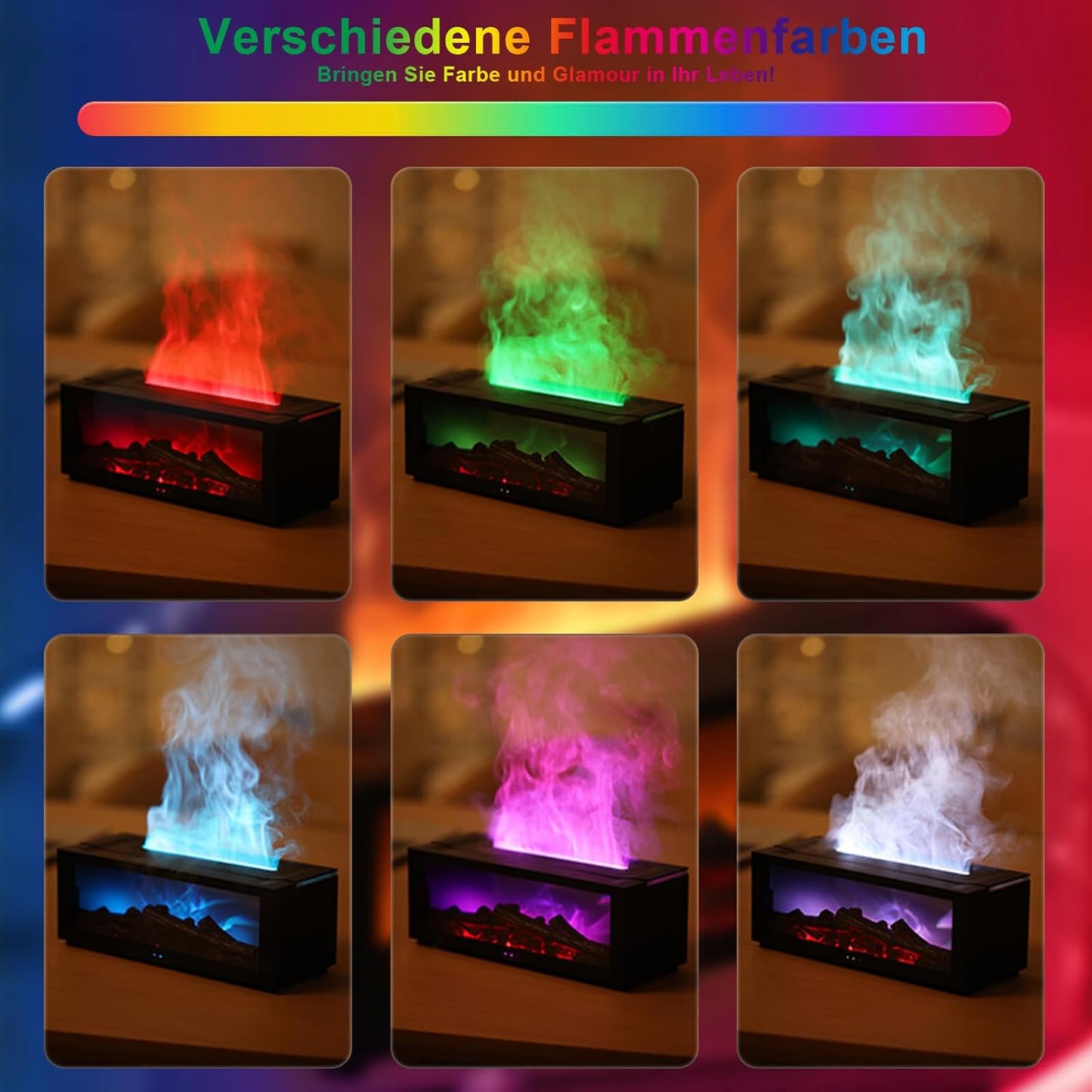 Aroma Diffuser with LED Fireplace
