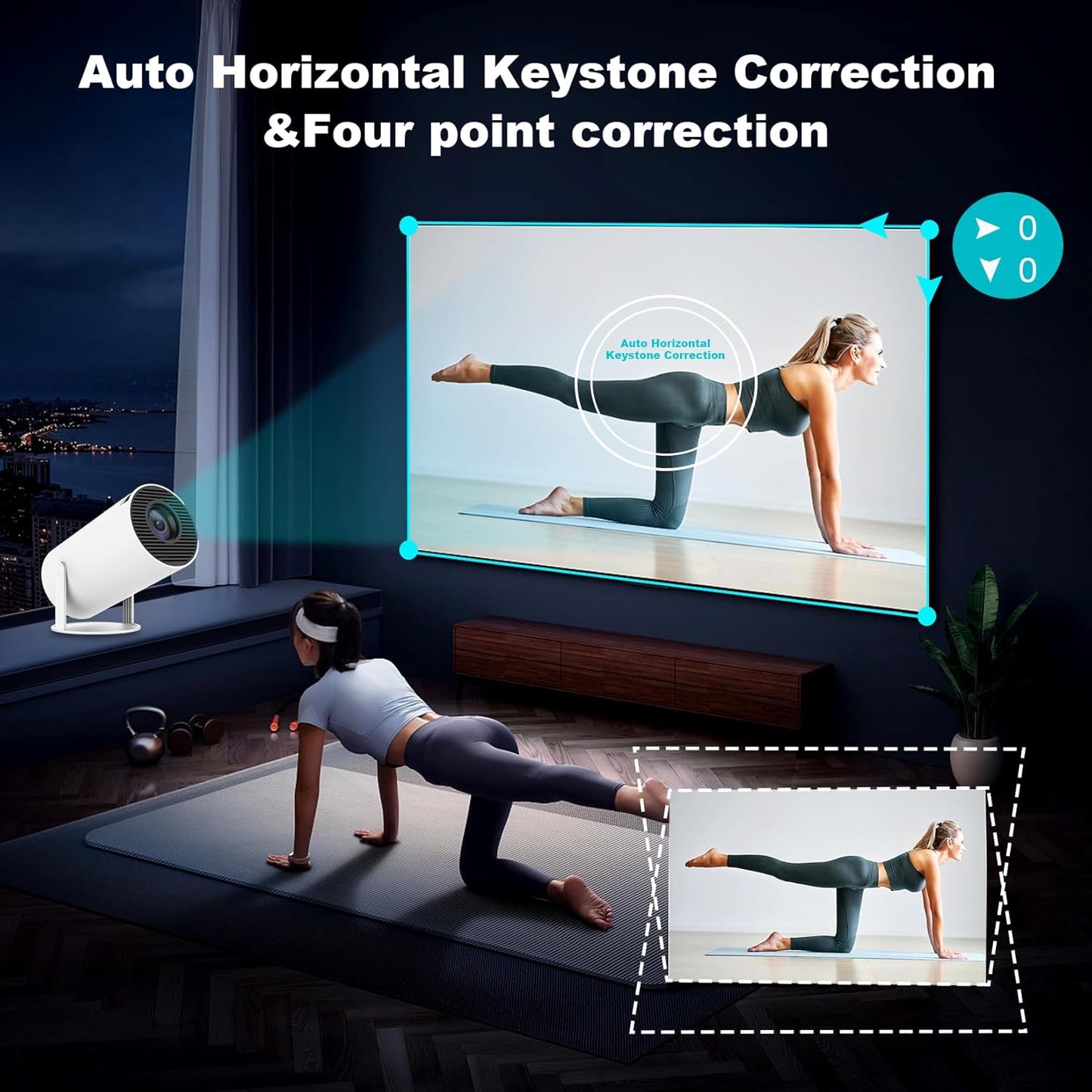 Mini Projector, Support 4K 1080P Portable Projector