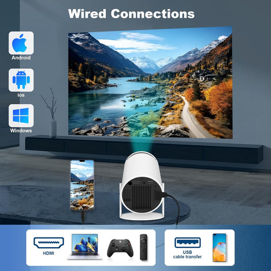 Mini Projector, Support 4K 1080P Portable Projector