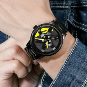 Sports Alloy Wheel Watch, Stainless Steel Strap