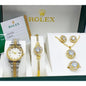 Rolex Watch set of 5 Golden & Silver