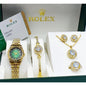 Rolex Watch set of 5 Golden & Green