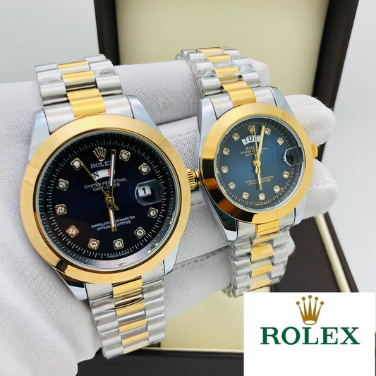 Rolex Stainless Steel Couple Watch with date