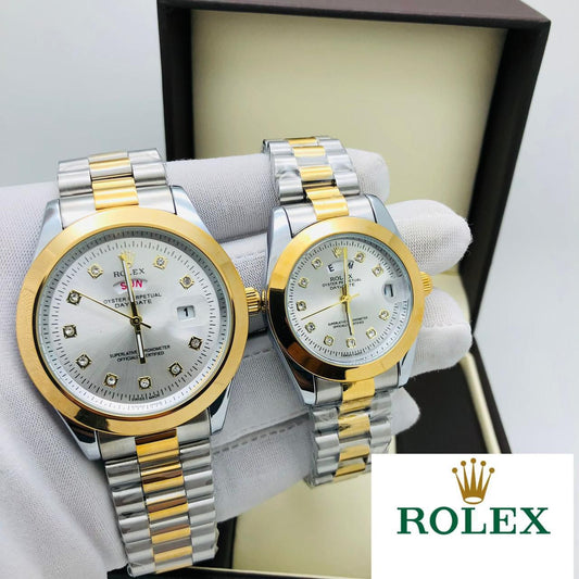 Rolex Stainless Steel Couple Watch with date