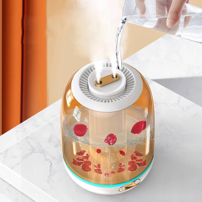 3L Large-capacity Humidifier X21 Home Bedroom Desktop Large Fog Volume Double Nozzle Transparent Humidifier Warm Color