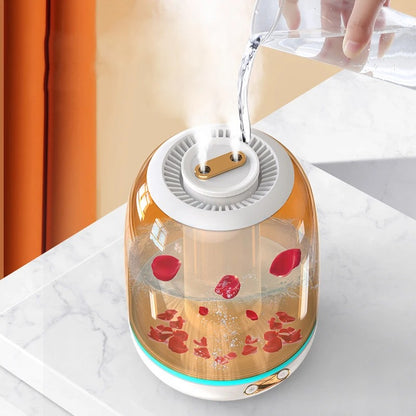 3L Large-capacity Humidifier X21 Home Bedroom Desktop Large Fog Volume Double Nozzle Transparent Humidifier Warm Color