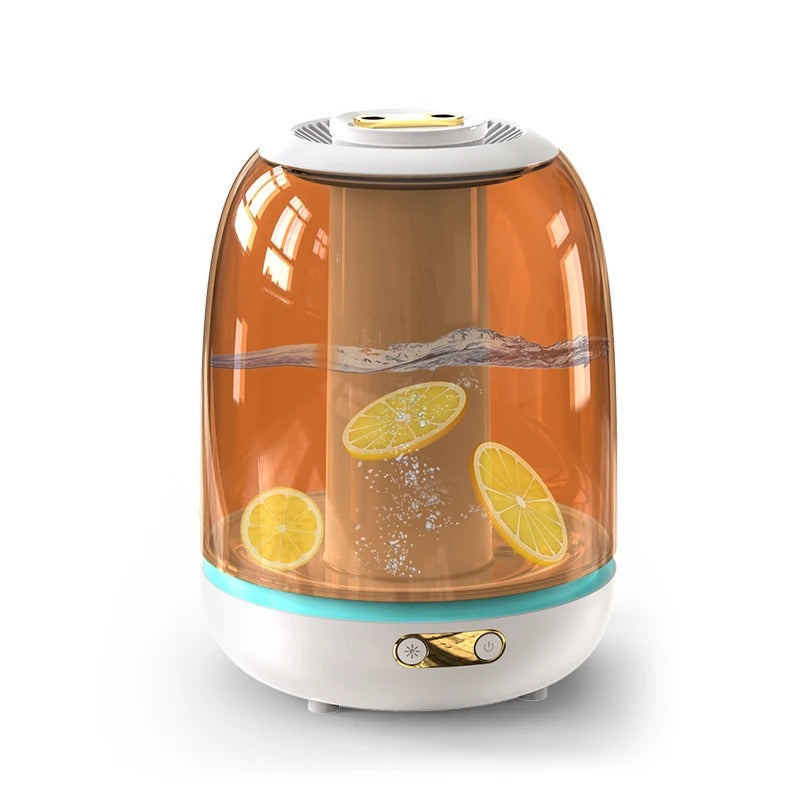 3L Large-capacity Humidifier X21 Home Bedroom Desktop Large Fog Volume Double Nozzle Transparent Humidifier Warm Color
