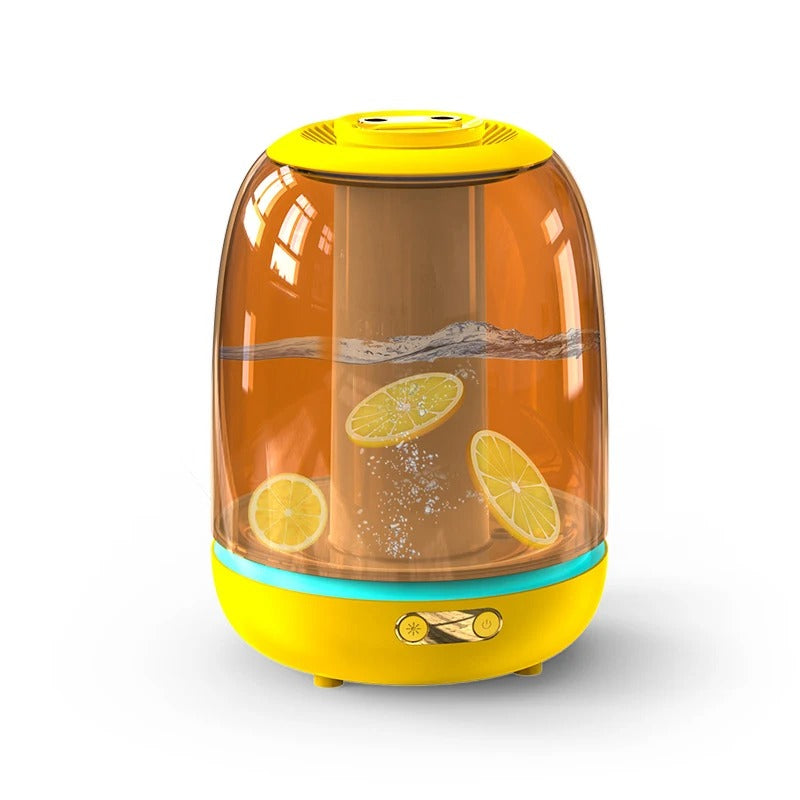 3L Large-capacity Humidifier X21 Home Bedroom Desktop Large Fog Volume Double Nozzle Transparent Humidifier Warm Color